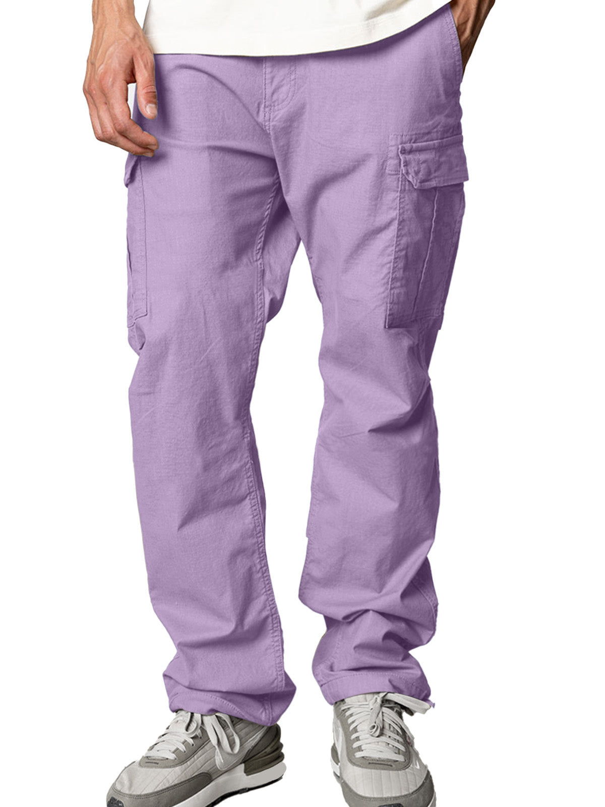 Men's Casual Solid Color Pocket Cargo Pants