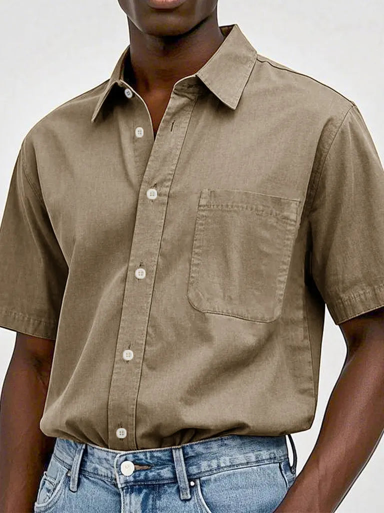 Men's Fashion Casual Retro Pure Cotton Lapel Shirts