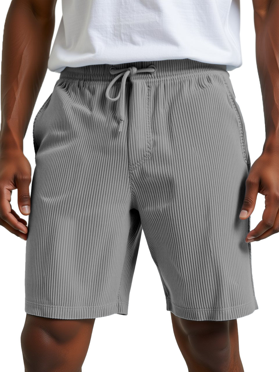 Men's Simple Retro Daily Casual Vertical Pit Loose Shorts