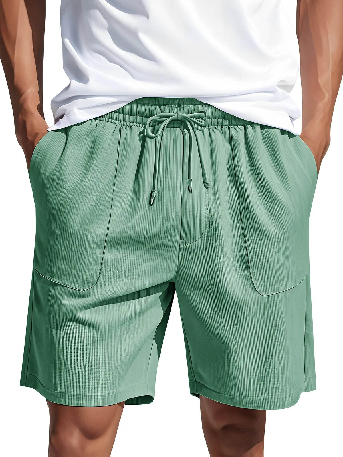Men's Fashion Casual Corduroy Pocket Lace-up Shorts