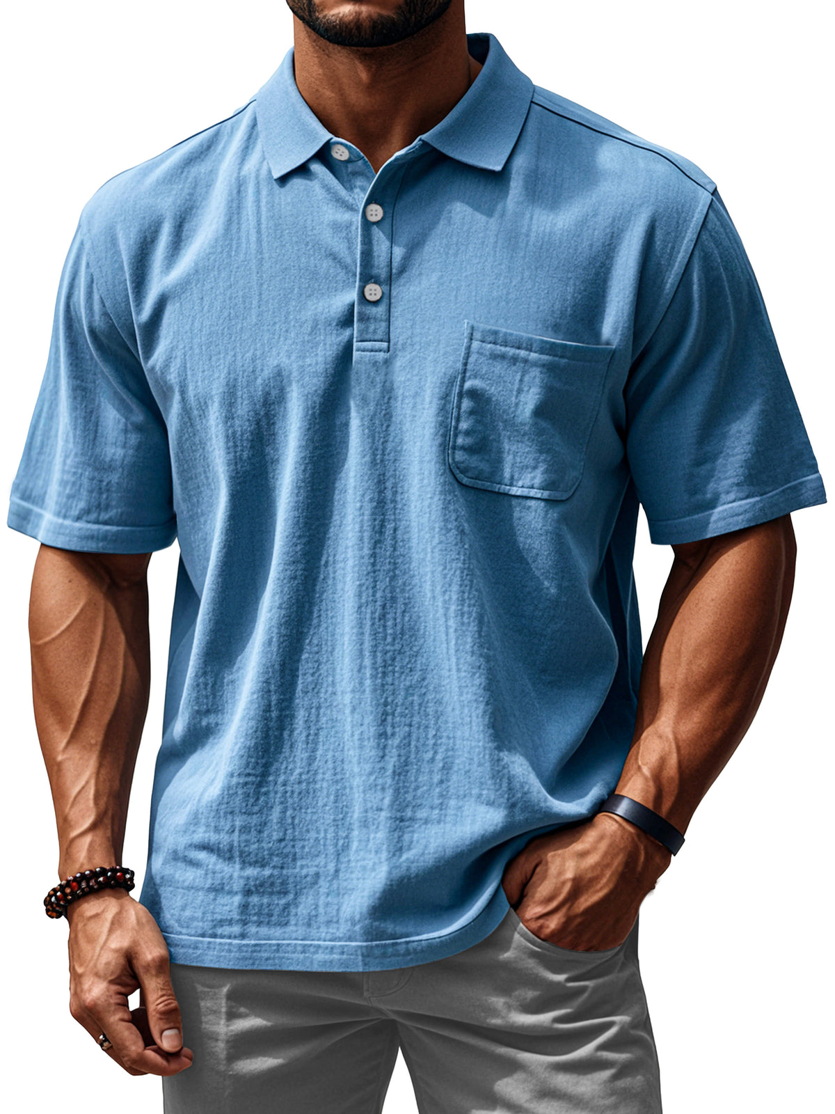 Men's Everyday Comfortable Loose Short Sleeve Polo Shirt