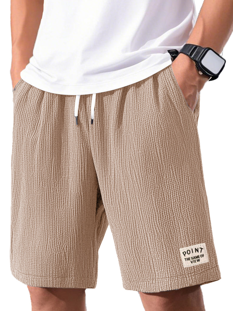 Men's Fashion Casual Short-sleeved Pleated Fabric Shorts