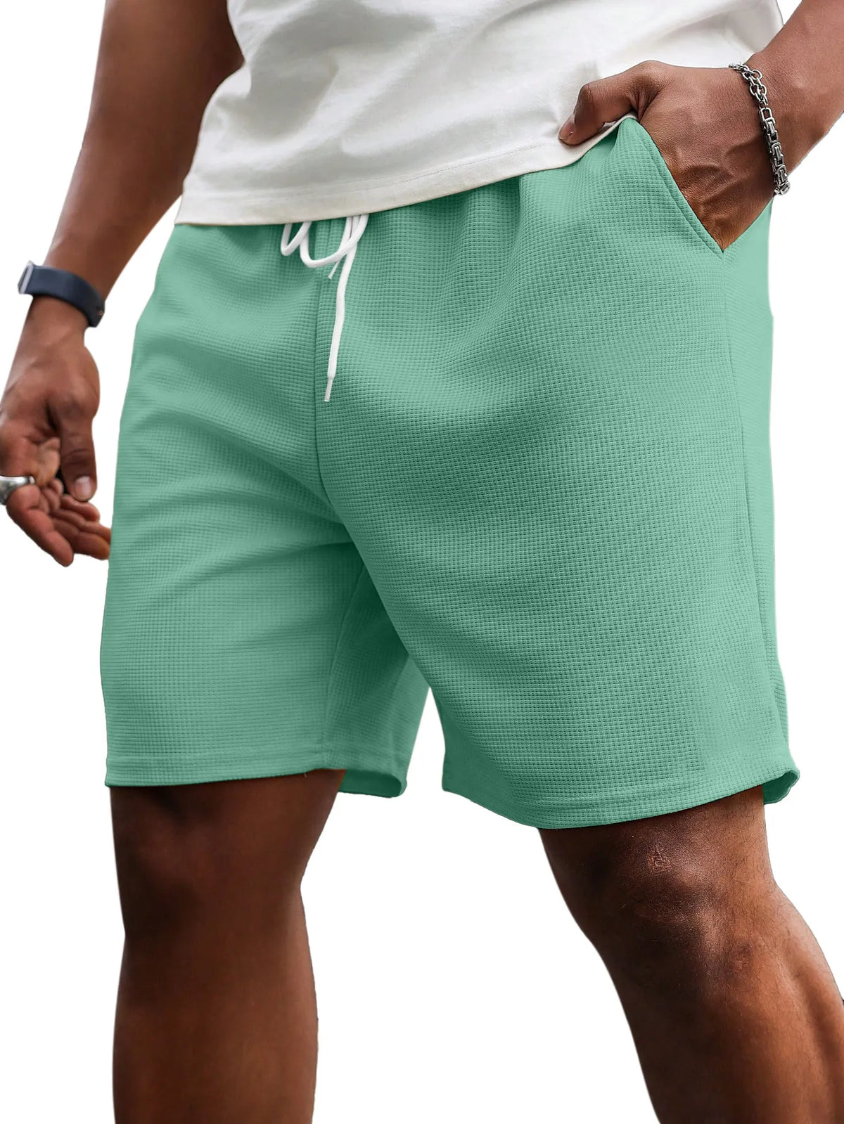 Men's Casual Simple Waffle Shorts