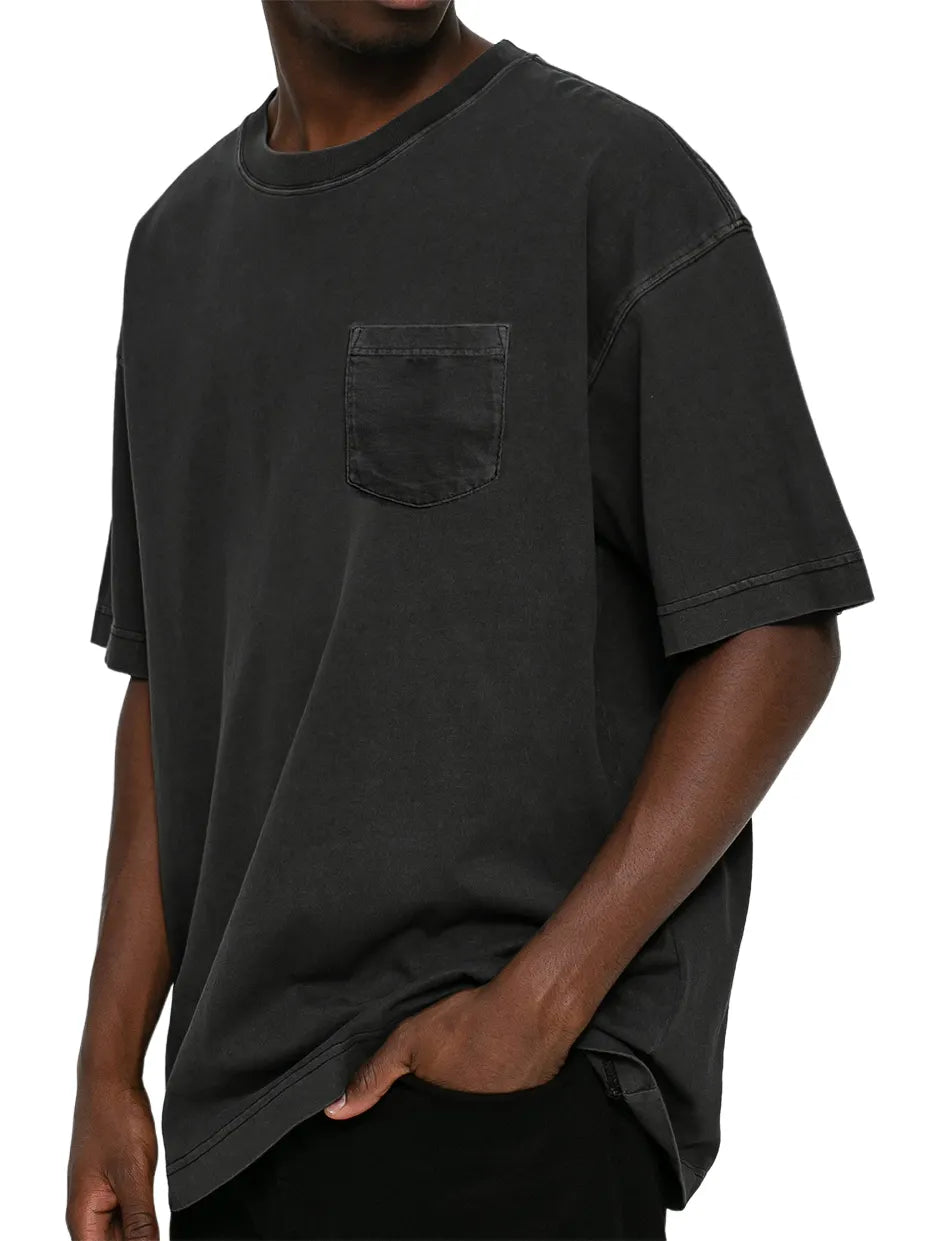 Men's Retro Distressed Washed Pocket Short-sleeved T-shirt