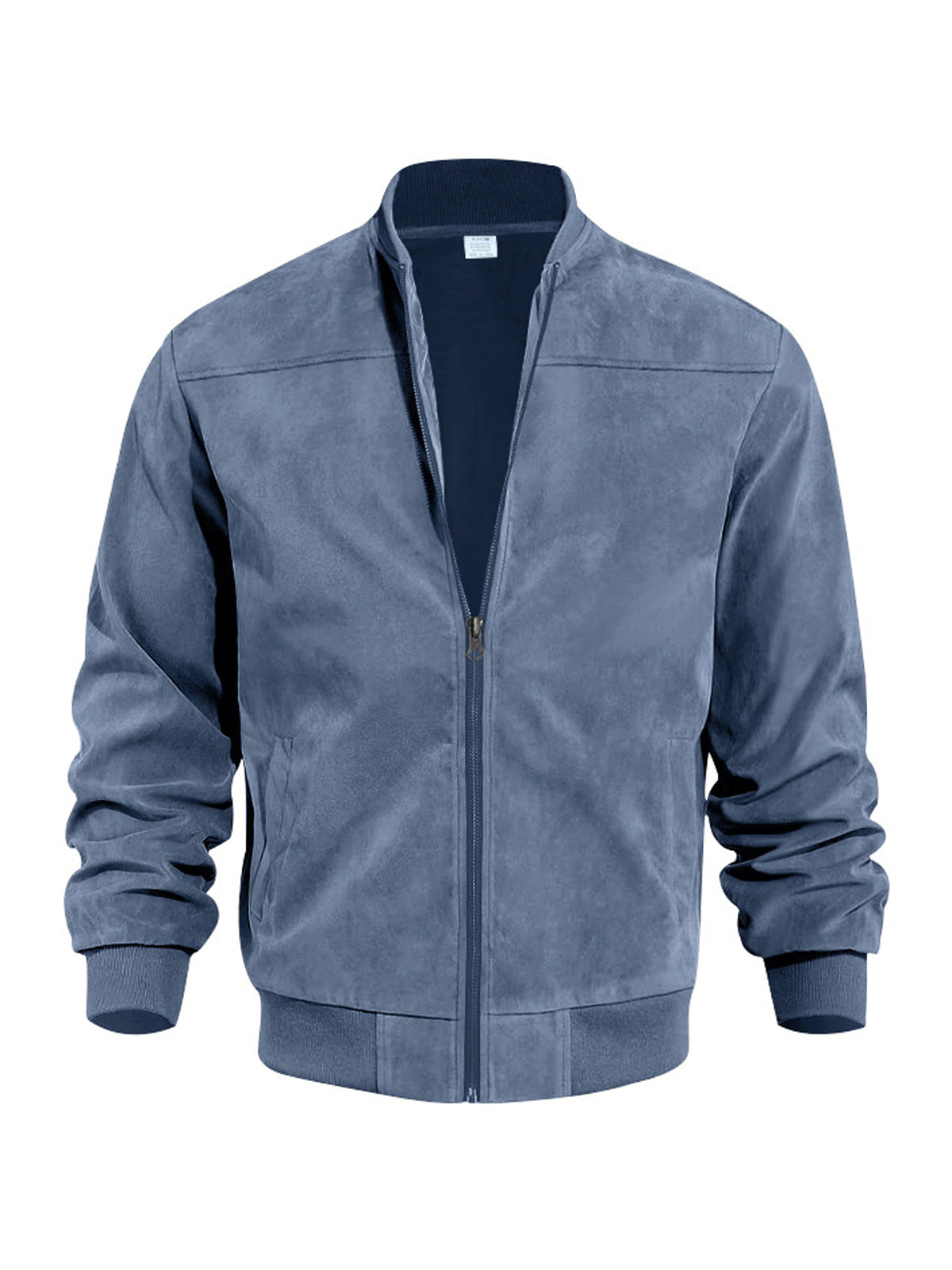 Men's Casual Suede Zip Solid Pocket Jacket Jacket
