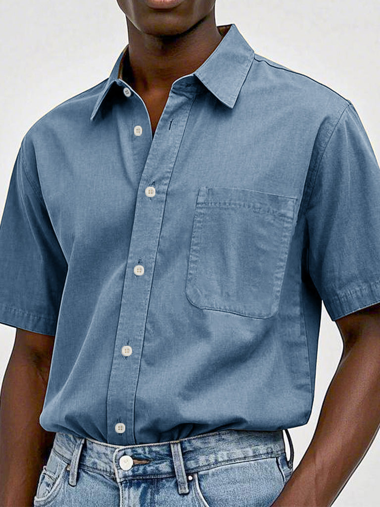 Men's Fashion Casual Retro Pure Cotton Lapel Shirts