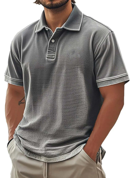 Men's Retro Fashion Workwear Lapel Short-sleeved Polo Shirt