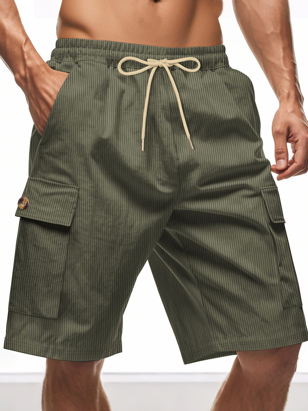 Men's Corduroy Multi-pocket Cargo Shorts