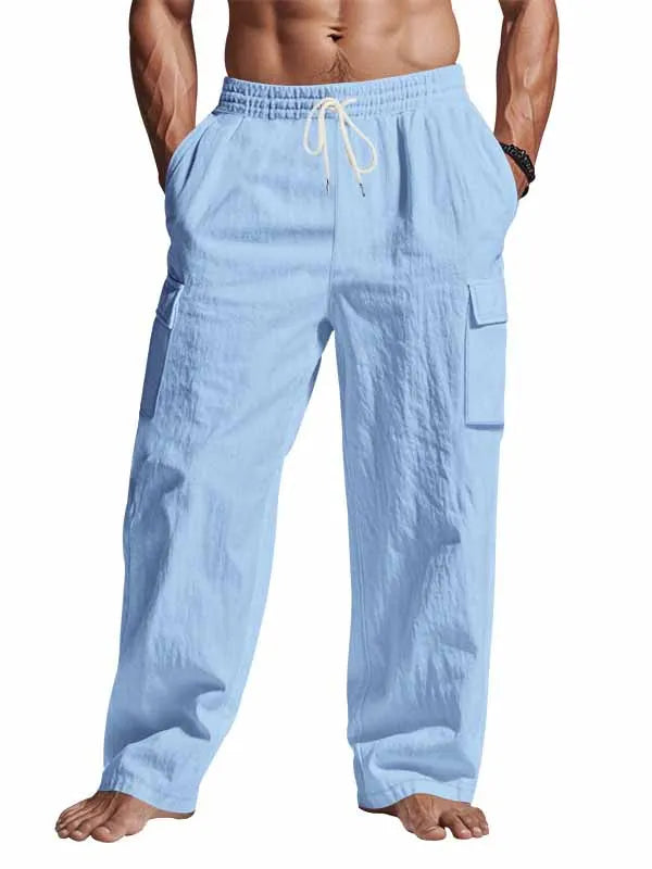 Men's Fashionable Casual Workwear Linen Fabric Trousers