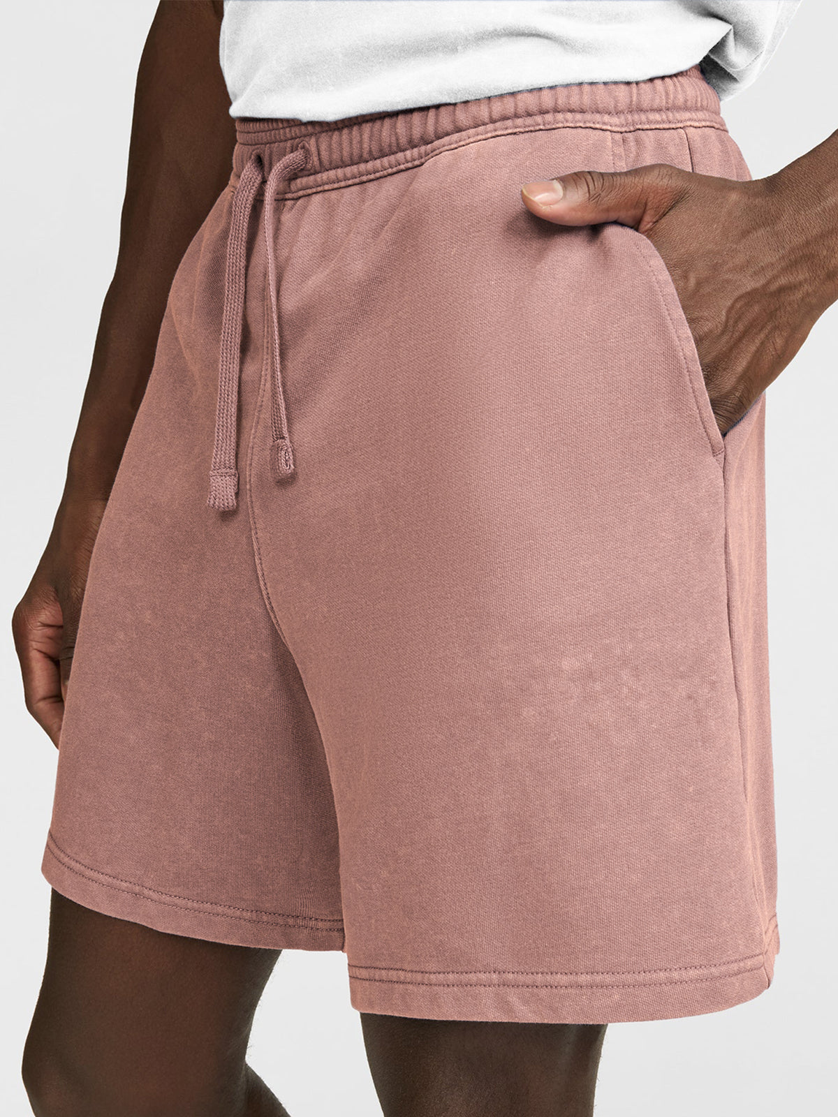 Men's Distressed Vintage Casual Dyed Textured Shorts With Side Pockets