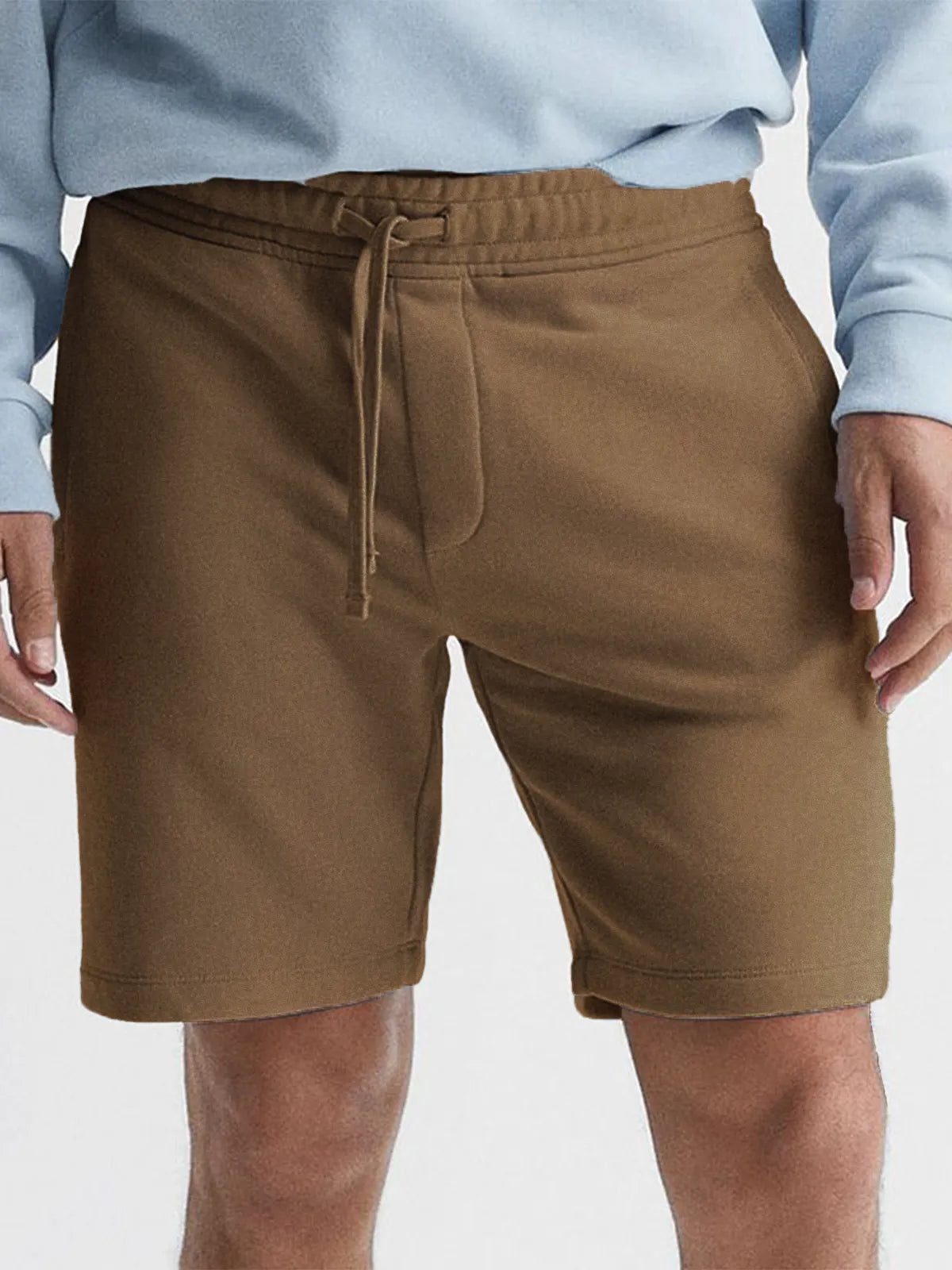 Men's Stylish Drawstring Dye Casual Cropped Shorts with Side Pockets