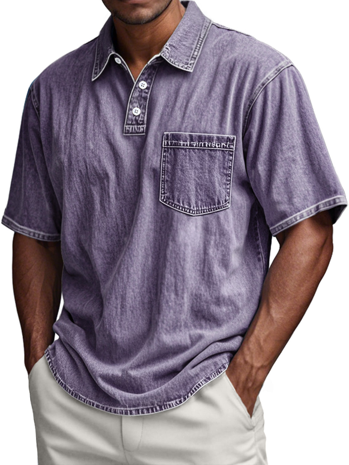 Men's Retro Everyday Casual Pocket Lapel Short-sleeved Polo Shirt