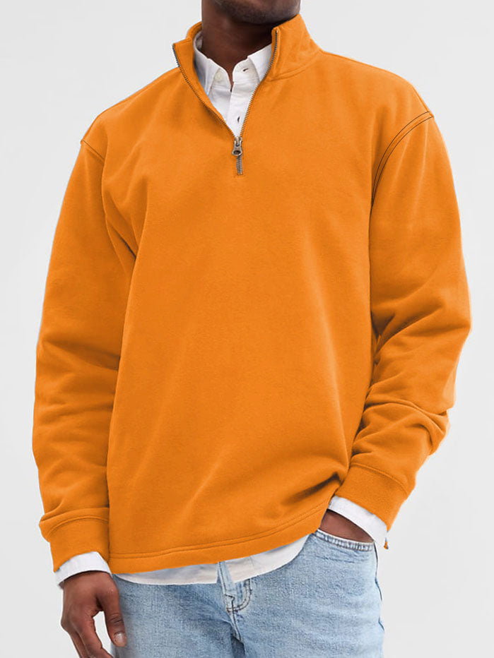 Men's Fashionable Casual Zipper Polo Shirt