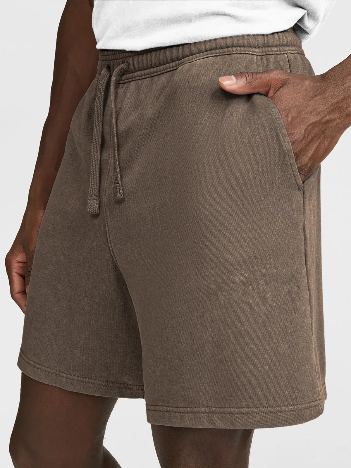 Men's Distressed Vintage Casual Dyed Textured Shorts With Side Pockets