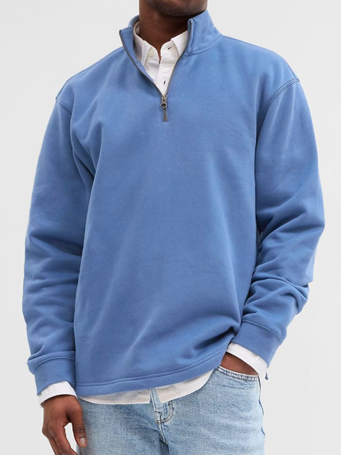 Men's Fashionable Casual Zipper Polo Shirt