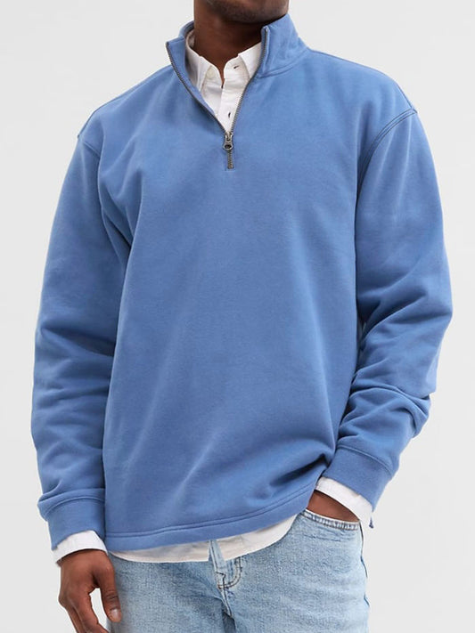 Men's Fashionable Casual Zipper Polo Shirt