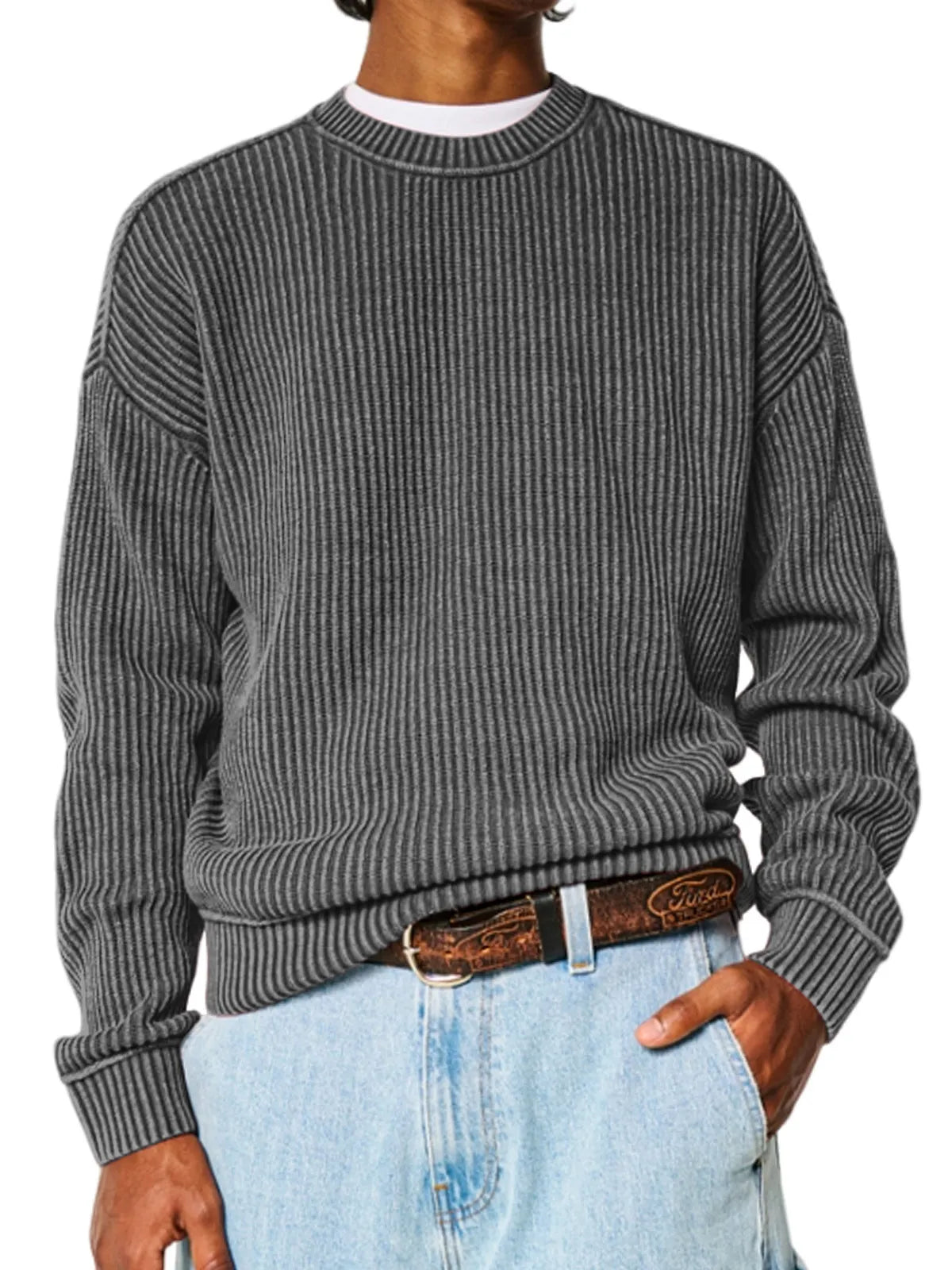 Men's Everyday Solid Color Crew Neck Sweater