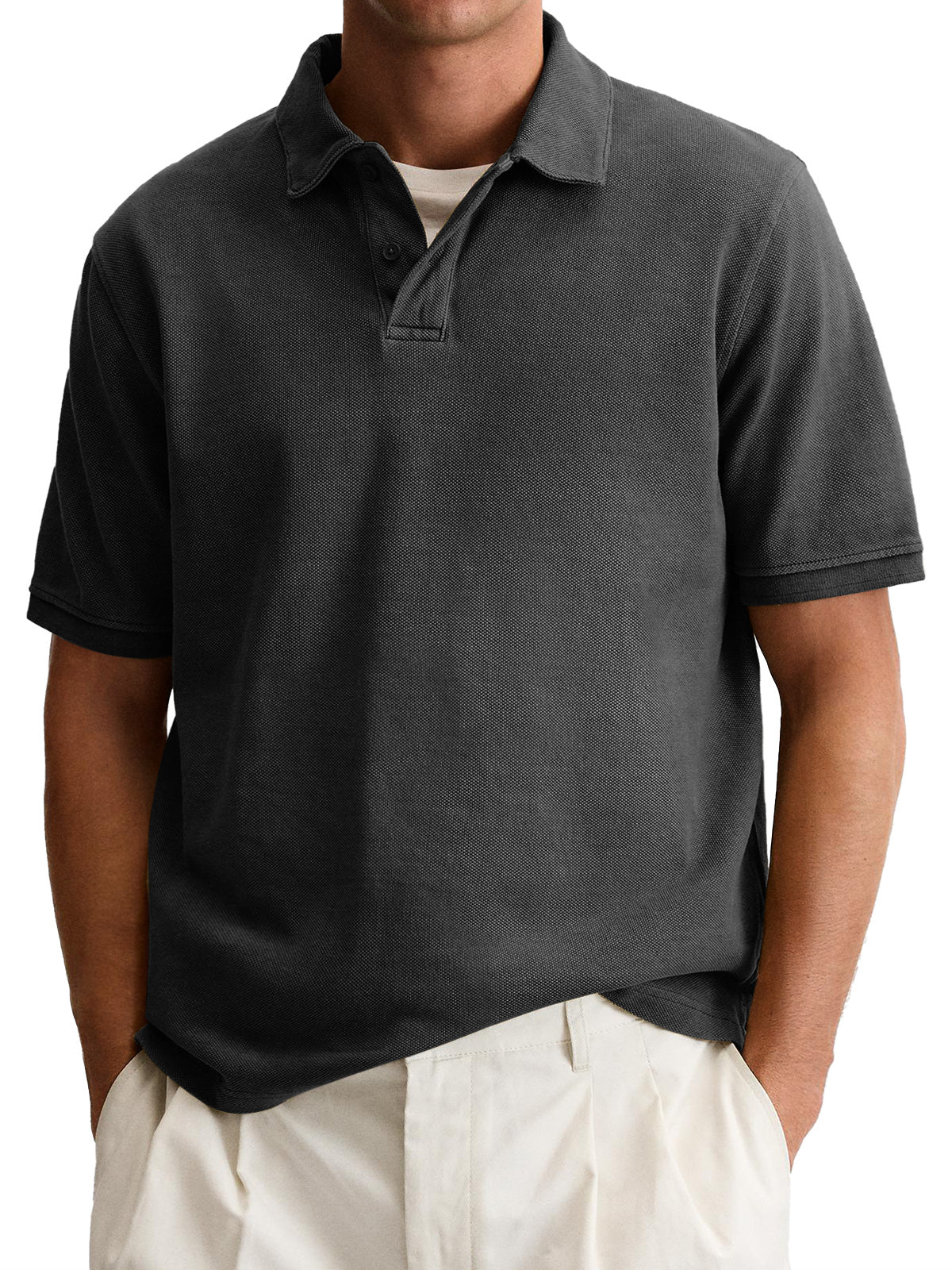 Men's Everyday Casual Lapel Button-Down Short Sleeve POLO Shirt
