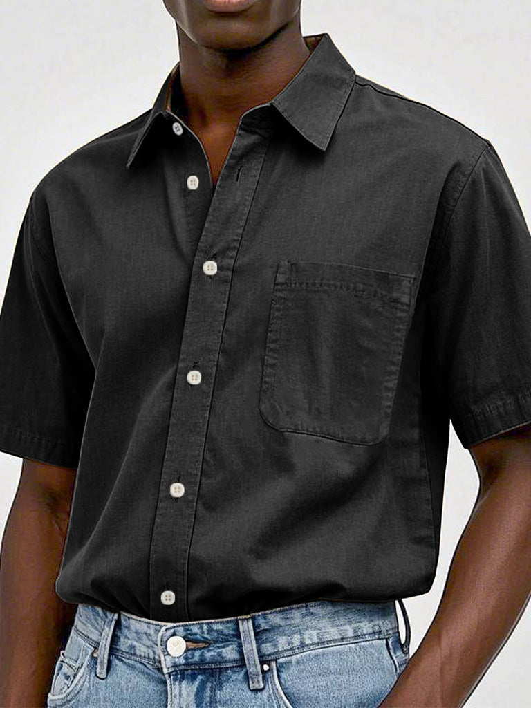 Men's Fashion Casual Retro Pure Cotton Lapel Shirts