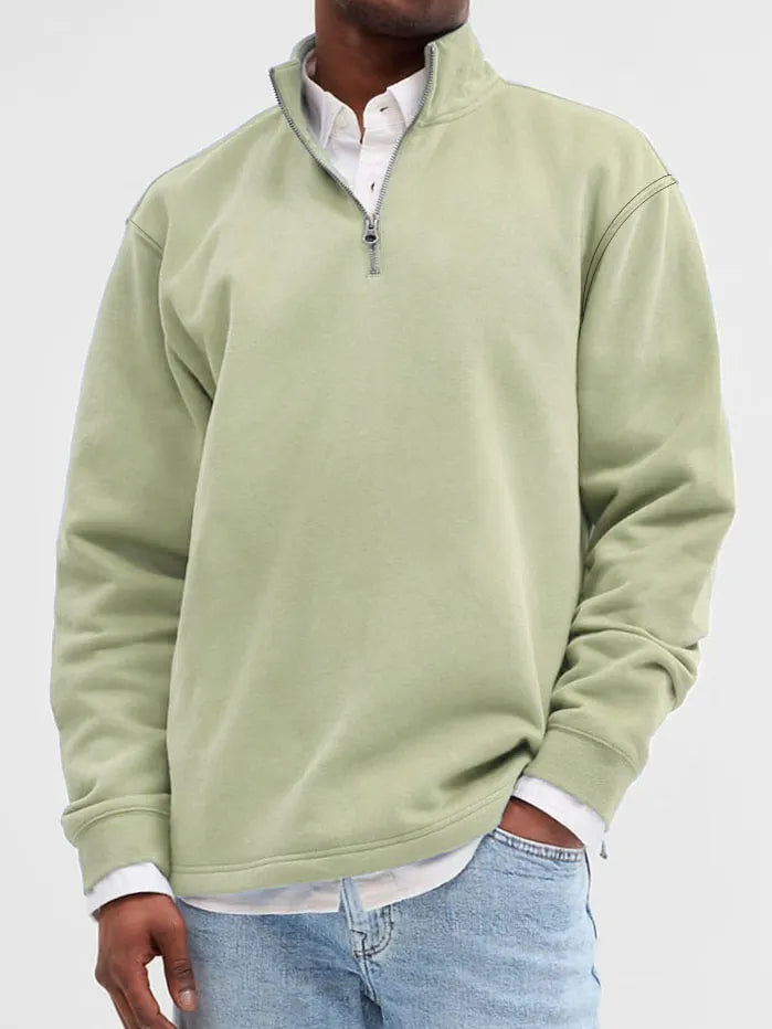 Men's Fashionable Casual Zipper Polo Shirt
