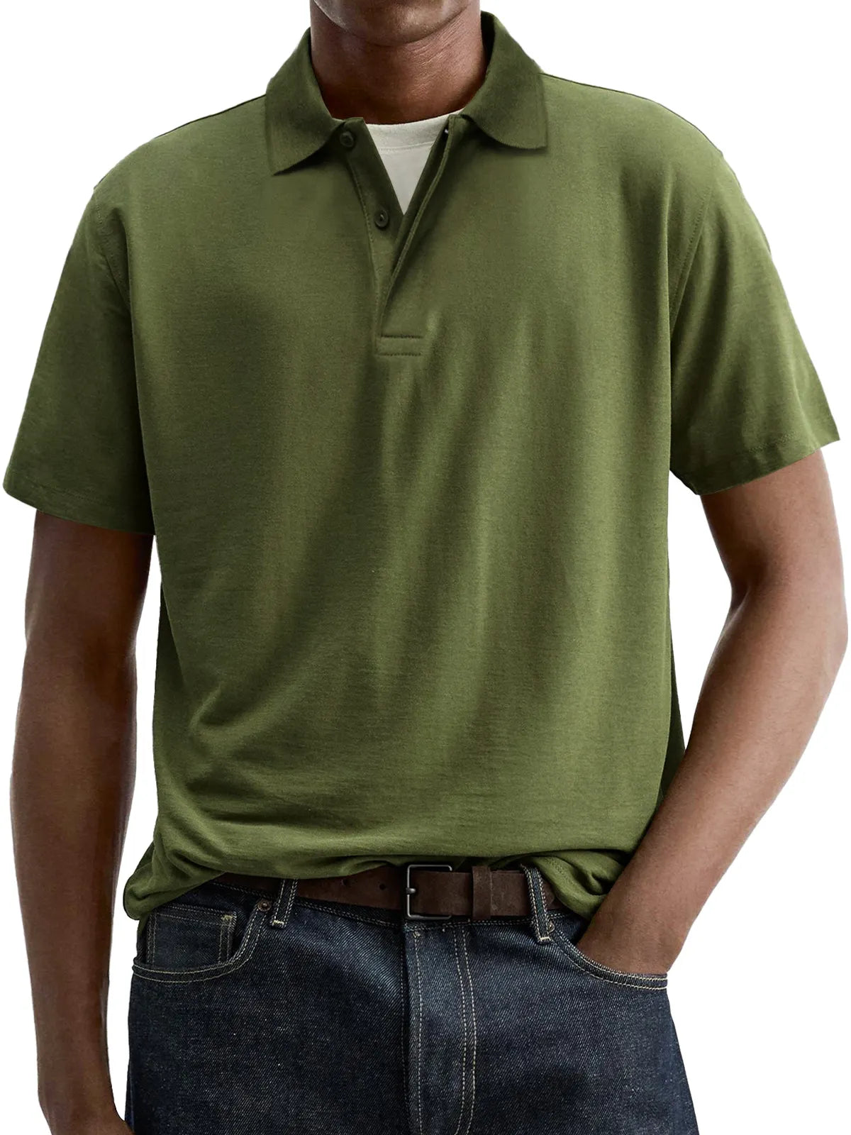 Men's Everyday Comfort Lapel Button-Down Short Sleeve POLO Shirt