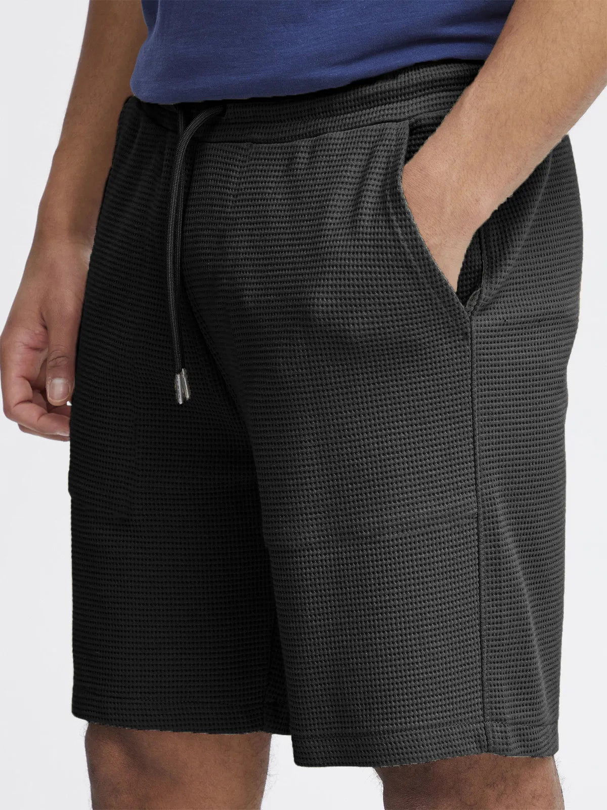 Men's Comfortable Waffle Texture Lace-Up Casual Bermuda Shorts