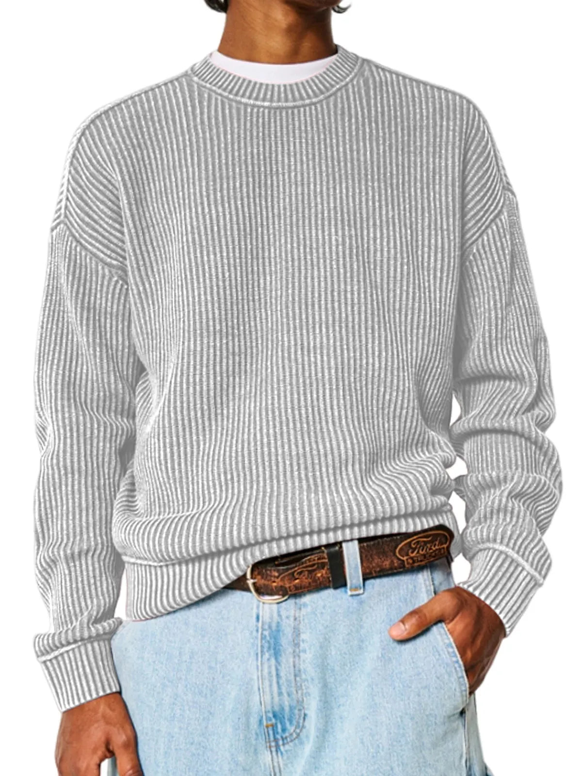 Men's Everyday Solid Color Crew Neck Sweater