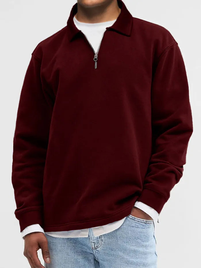 Men's Fashion Vintage Lapel Long Sleeve Polo Shirt