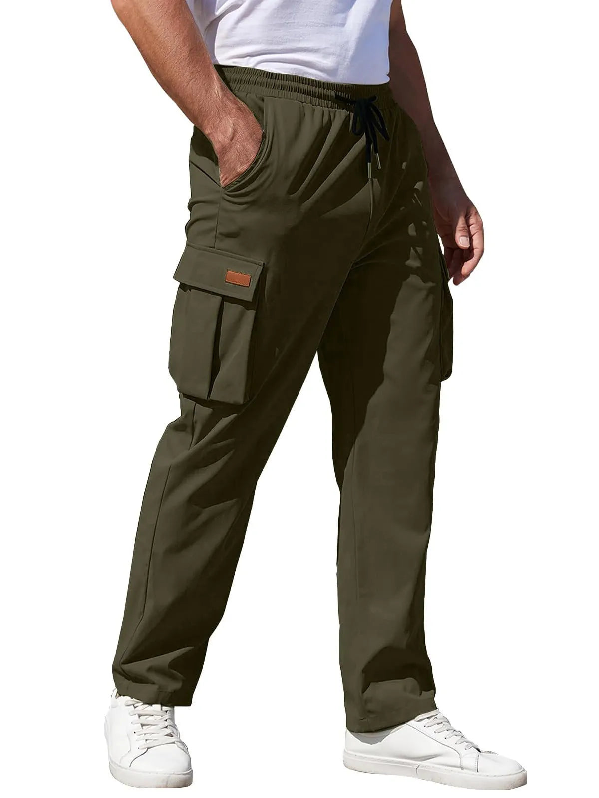 Men's Casual Multi-pocket Workwear Drawstring Trousers