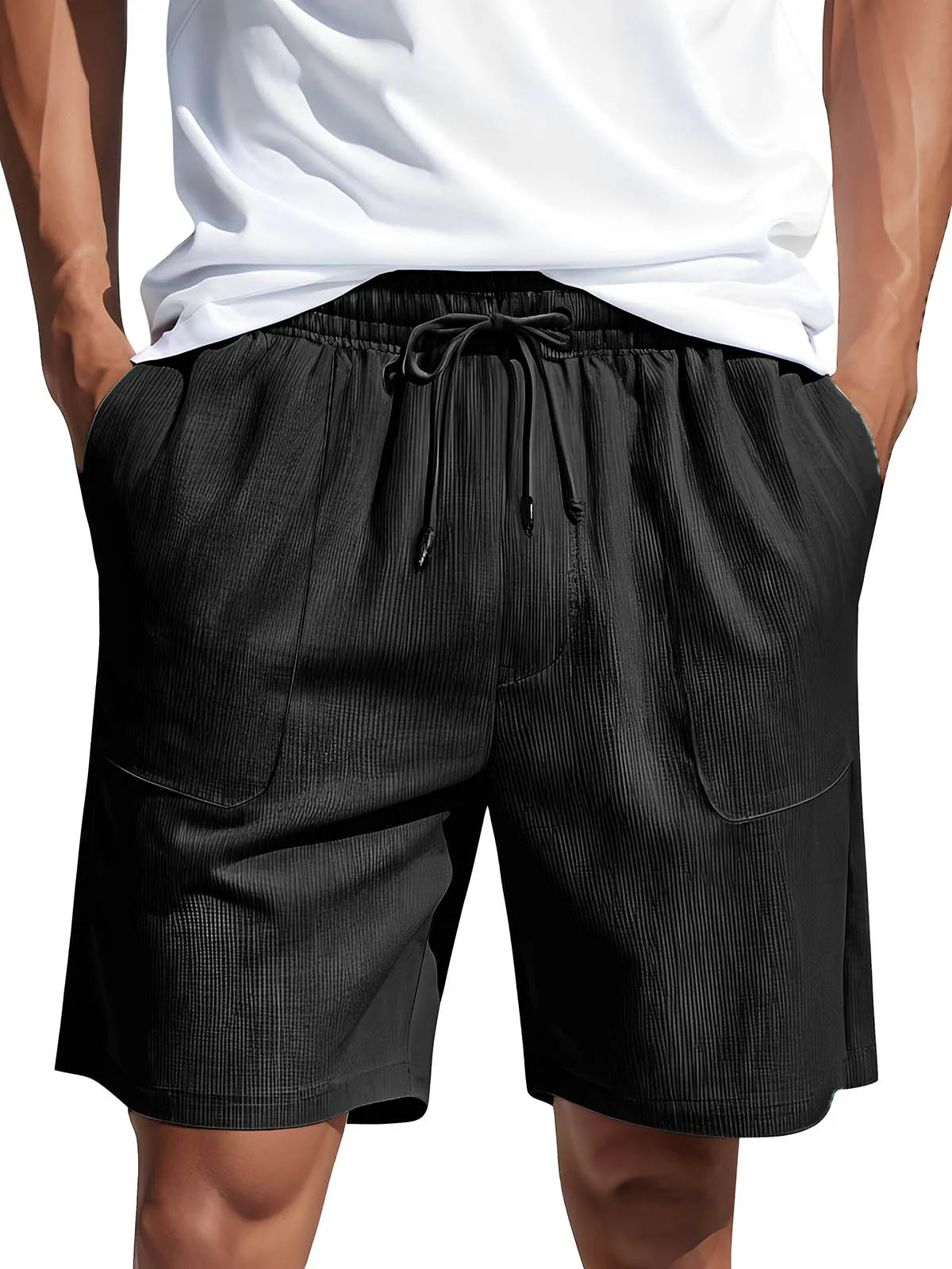 Men's Fashion Casual Corduroy Pocket Lace-up Shorts