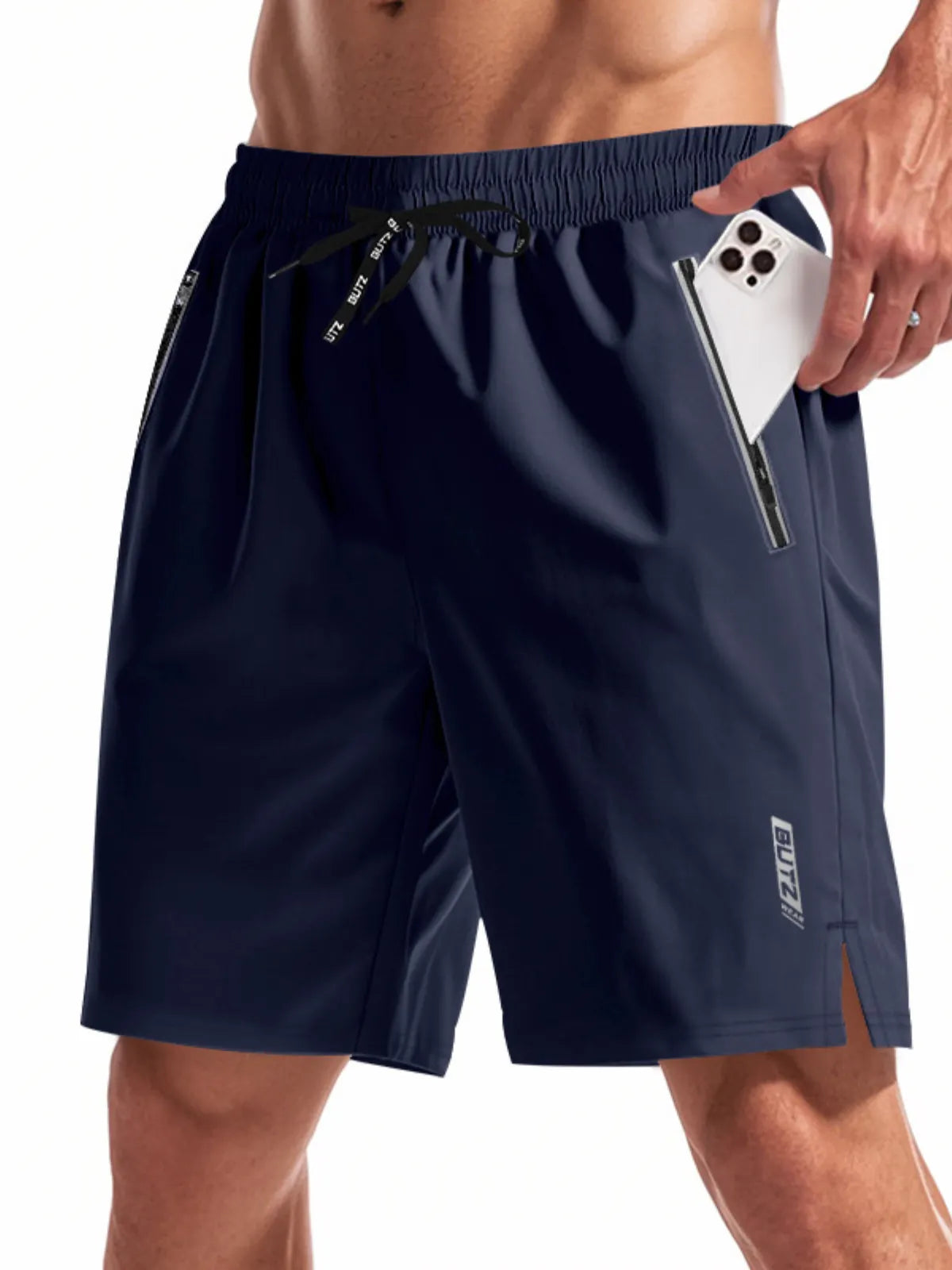 Men's Luminous Functional Quick-Drying Loose Beach Sports Casual Shorts with Side Pockets
