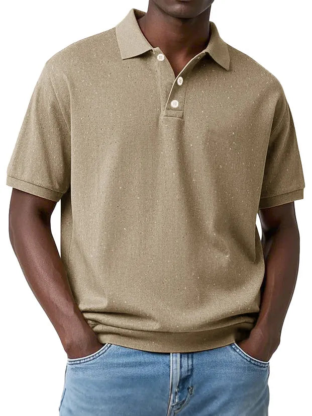 Men's Fashion Retro Distressed Lapel Short Sleeve Polo Shirt