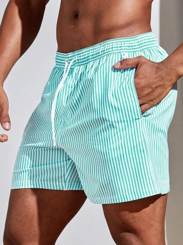 Men's Fashion Casual Striped Fabric Shorts