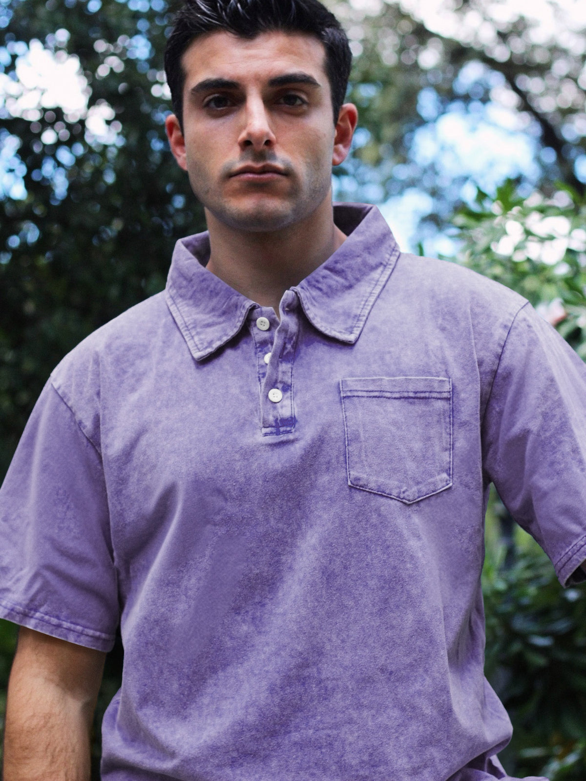 Men's Vintage Distressed Casual Pocket Lapel Short Sleeve POLO Shirt