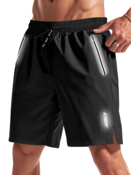 Men's Luminous Functional Quick-Drying Loose Beach Sports Casual Shorts with Side Pockets