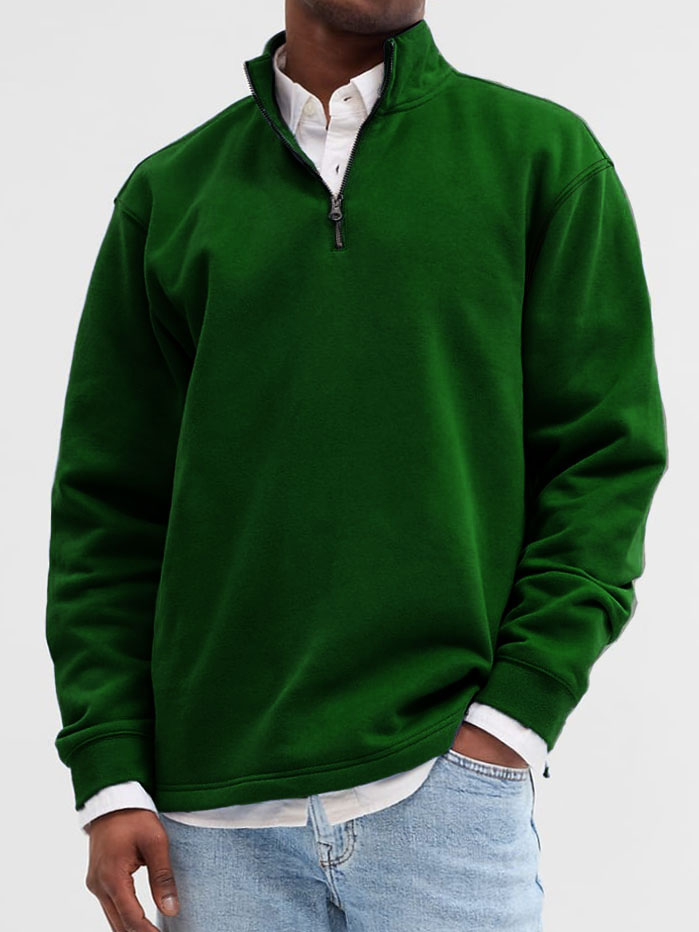 Men's Fashionable Casual Zipper Polo Shirt