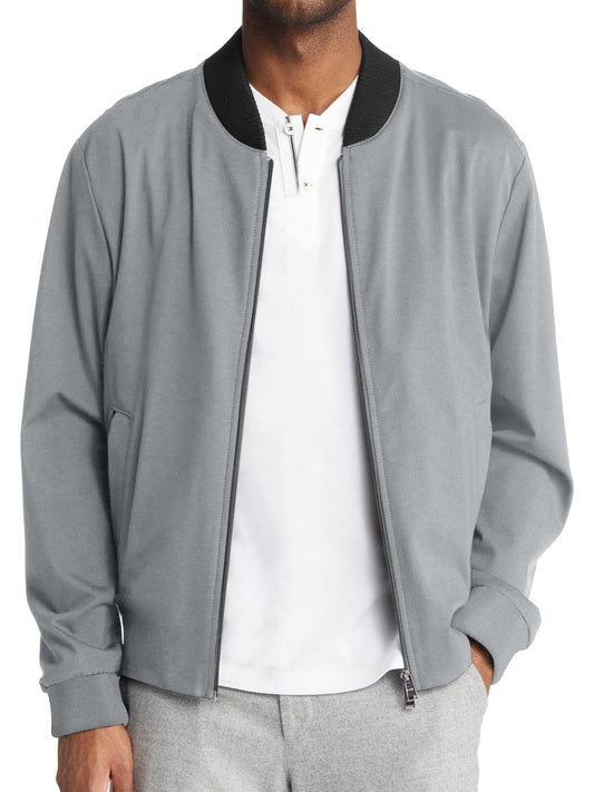 Men's Casual Stand Collar Zipper Pocket Solid Color Baseball Uniform Jacket