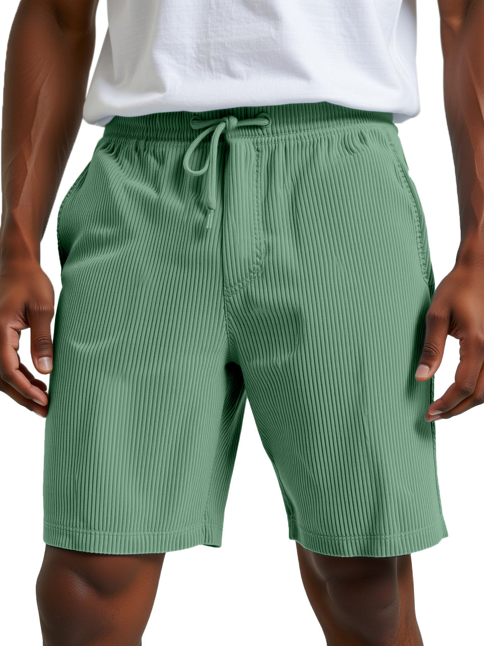 Men's Simple Retro Daily Casual Vertical Pit Loose Shorts