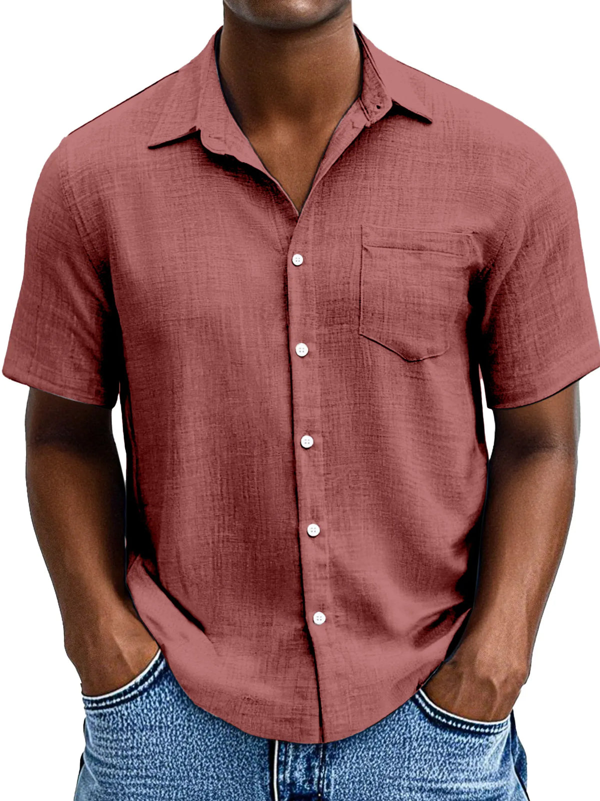 Men's Simple Casual Hawaiian Comfortable Loose Short Sleeve Shirt