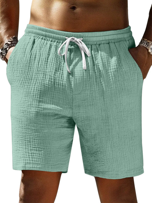 Men's Casual Simple Textured Loose Shorts