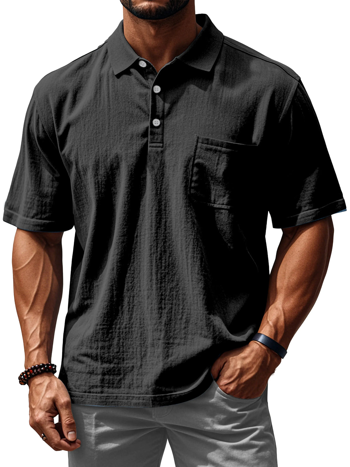 Men's Everyday Comfortable Loose Short Sleeve Polo Shirt