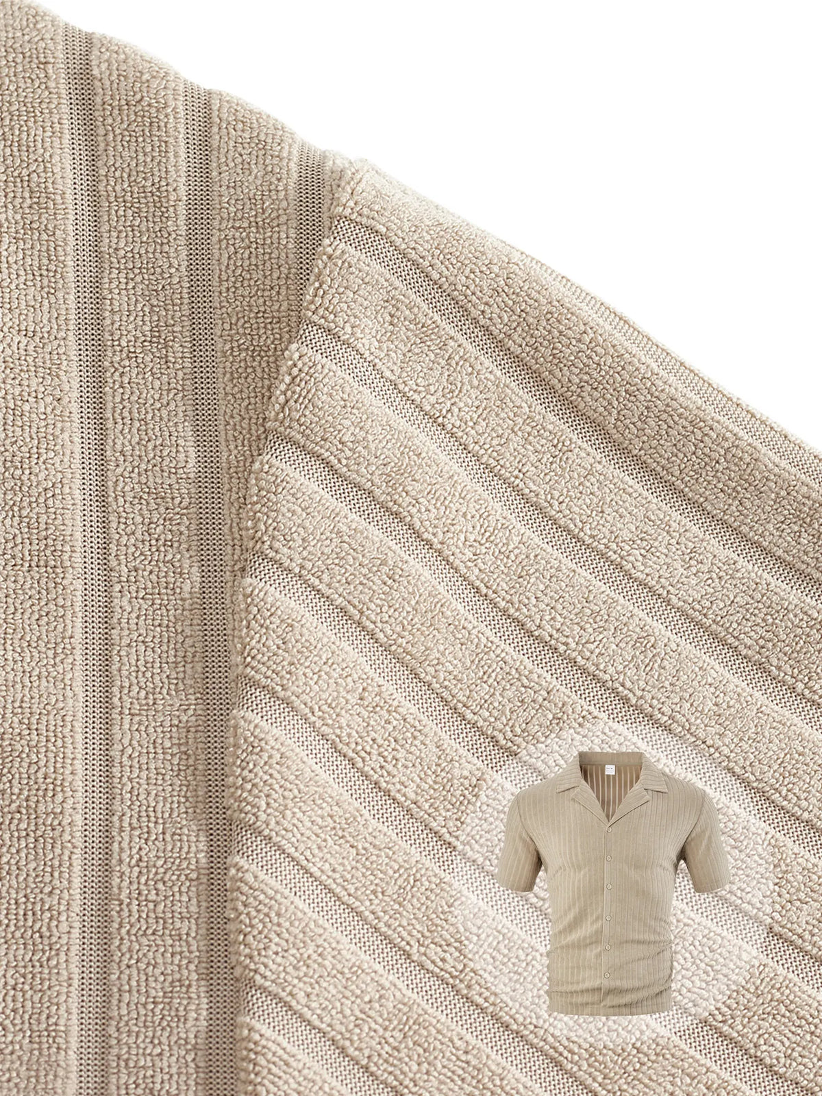 Men's Casual Solid Color Jacquard Short-sleeved Cardigan