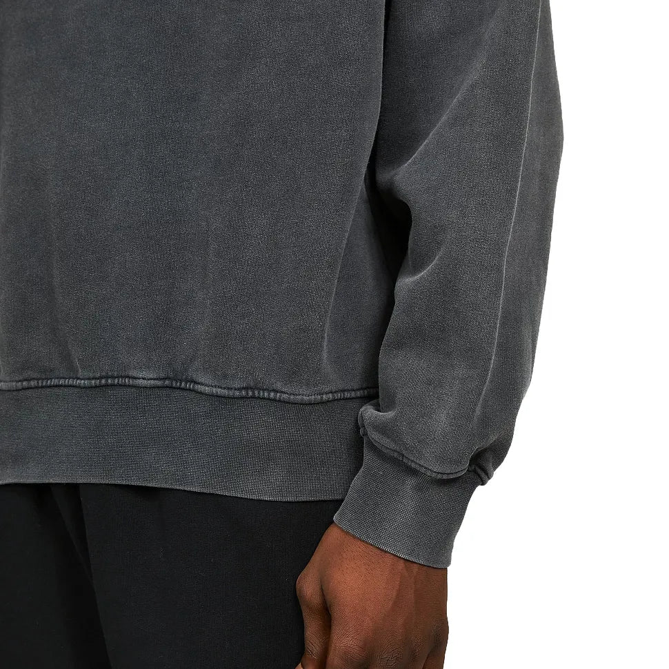 Men's Washed Distressed Cotton Basic Round Neck Long-sleeved Sweatshirt