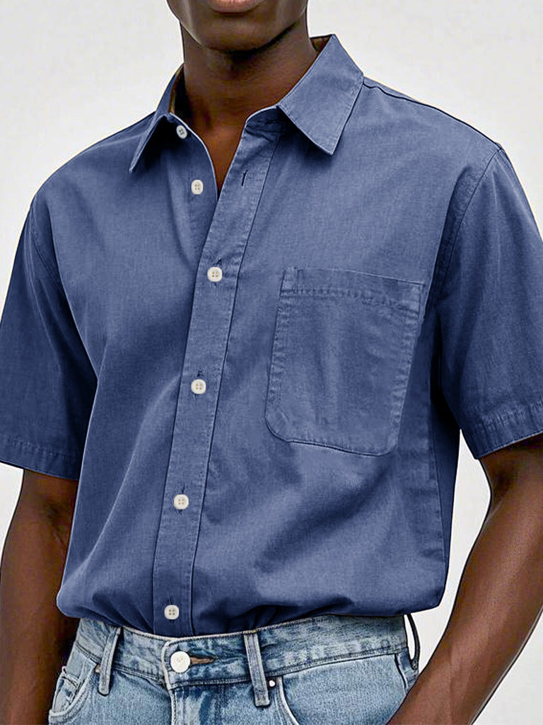 Men's Fashion Casual Retro Pure Cotton Lapel Shirts