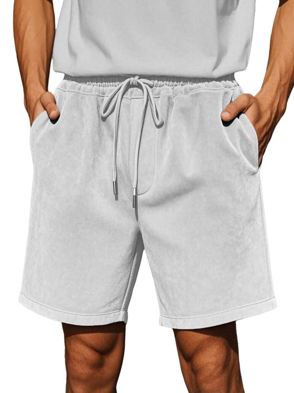Men's Simple Everyday Suede Casual Loose Shorts