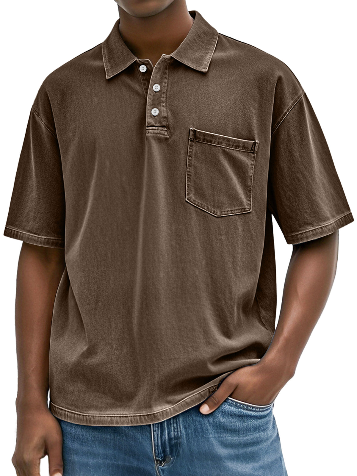 Men's Retro Everyday Lapel Pocket Comfort Short Sleeve POLO Shirt