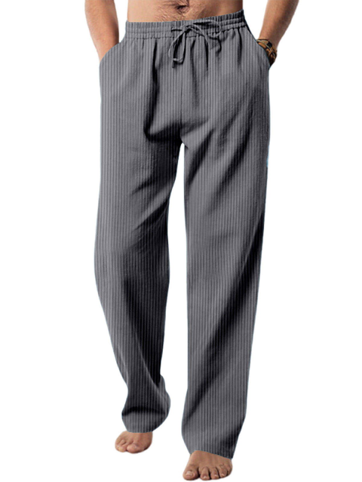Men's Everyday Casual Solid Color Corduroy Trousers