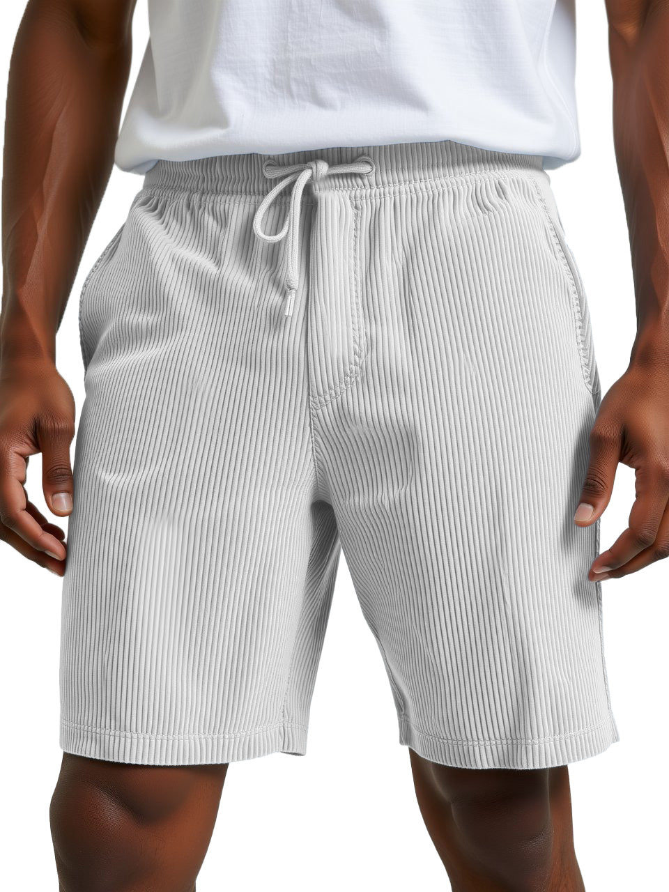 Men's Simple Retro Daily Casual Vertical Pit Loose Shorts