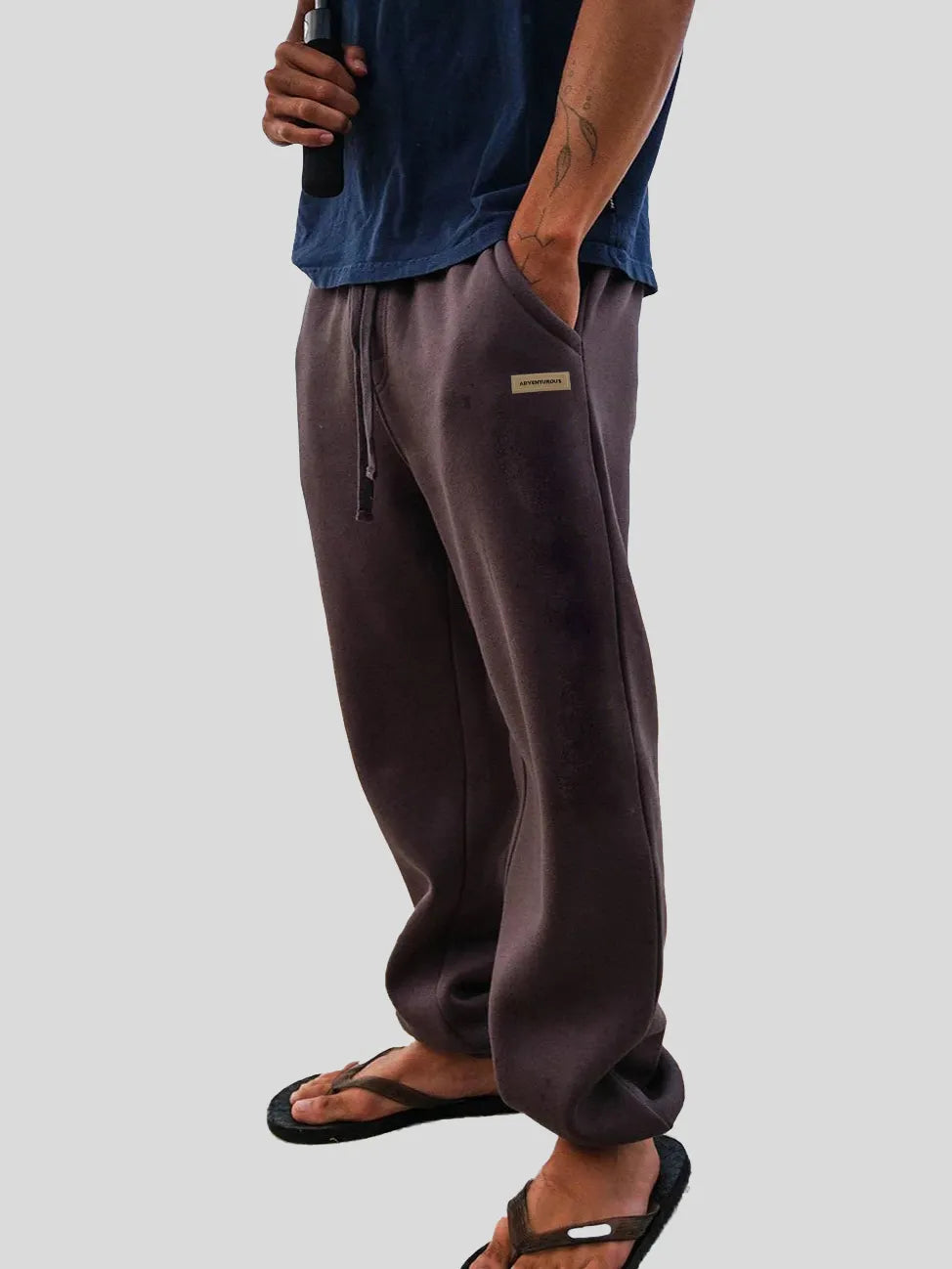 Men's Fashion Casual Sports Logo Embroidered Pocket Cuffed Trousers