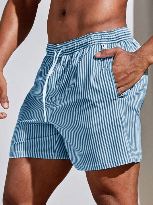 Men's Fashion Casual Striped Fabric Shorts